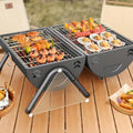 Double-Sided Charcoal Grill with Lid